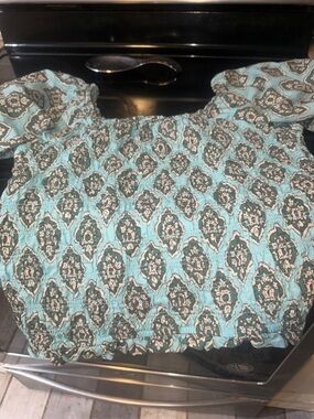Maurices Light Aqua Smocked Tank Top